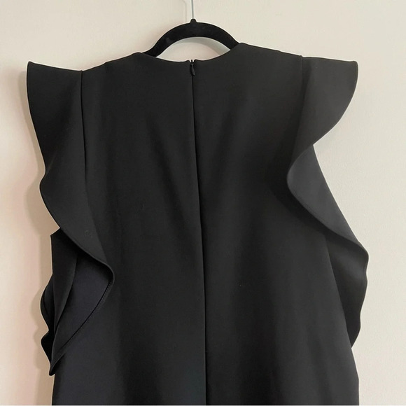 Zara black ruffle sleeve cocktail dress size large - Picture 7 of 7